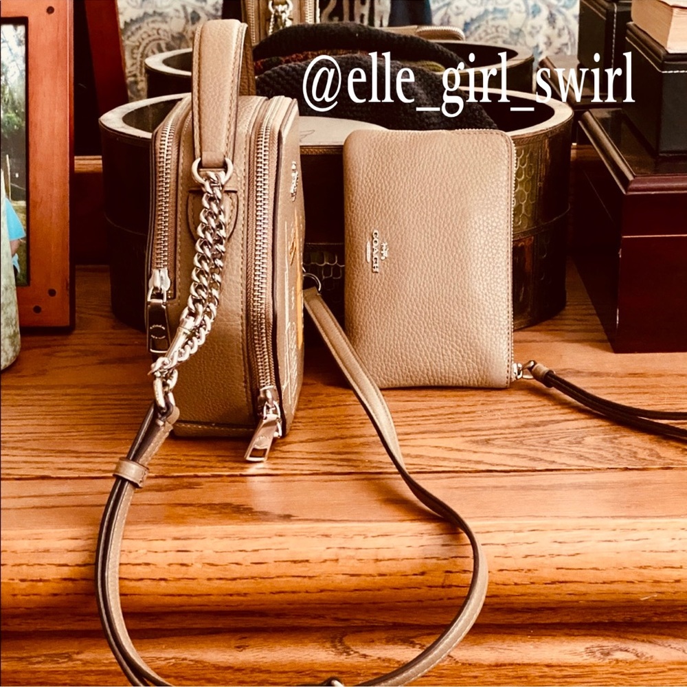 Coach X Jean Michel Basquiat Set - Mecca Hexagonal Xbody Bag & Matching Wristlet - Picture 14 of 16